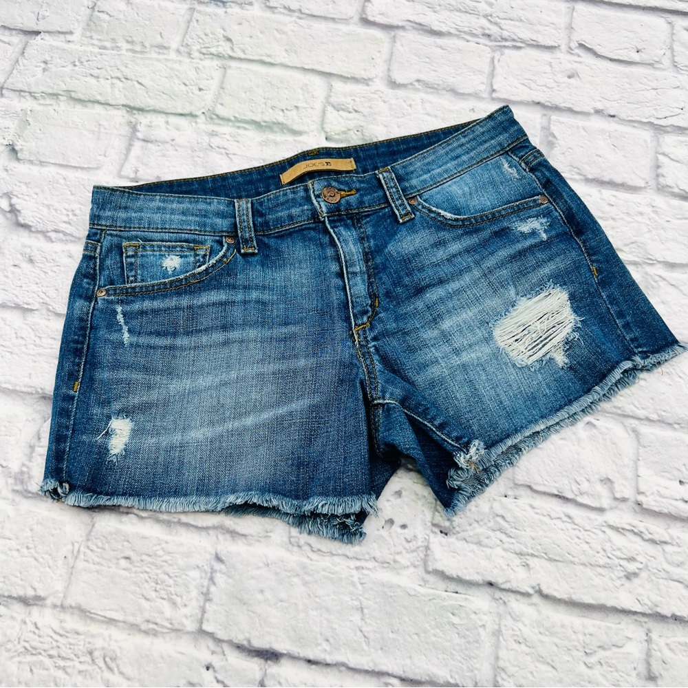 Joe's Jeans Fit Cut Shorts  Size 27 Distressed Raw Hem Cut Off  Summer